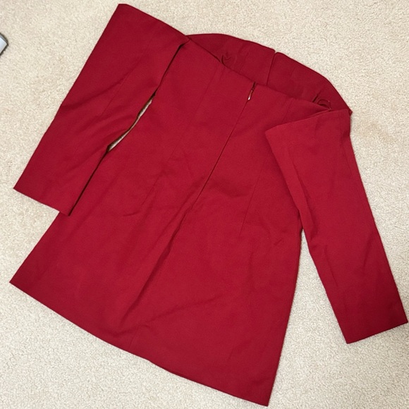 Abercrombie & Fitch Red Off-Shoulder Midi Dress - Picture 4 of 7